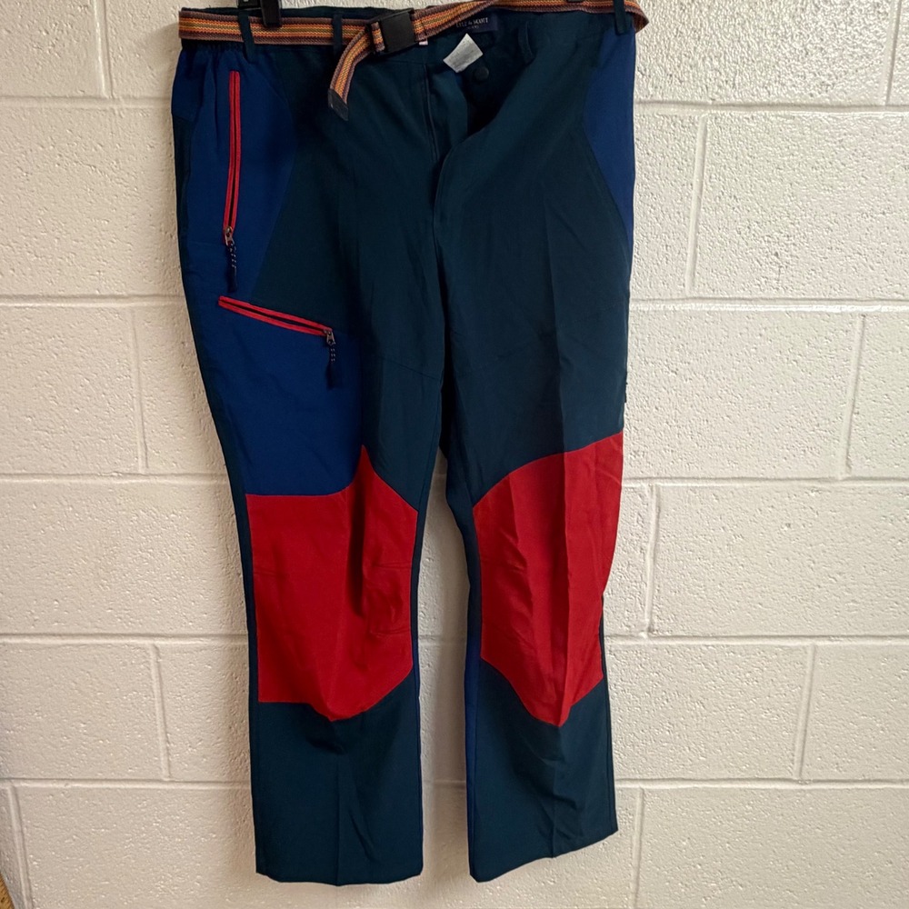 Lyle & Scott Mens eXtreme Tech Hiking Belted Pants 35x28.5 Colorblock Utility